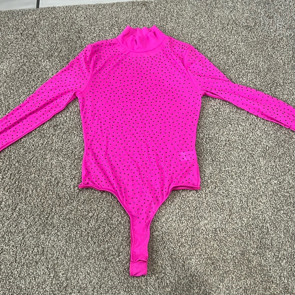 Pink Rhinestone Bodysuit
